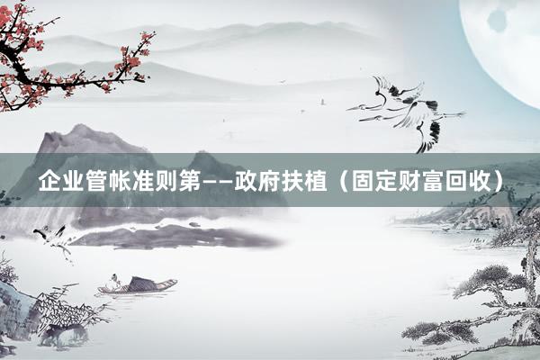 企业管帐准则第——政府扶植（固定财富回收）